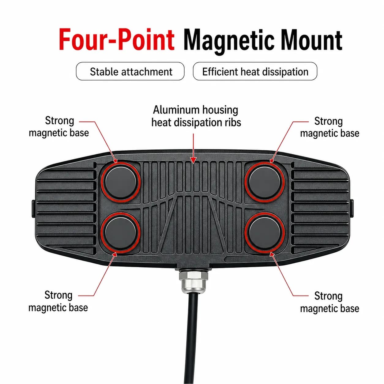 Magnetic base and heat dissipation board for the forklift tail light