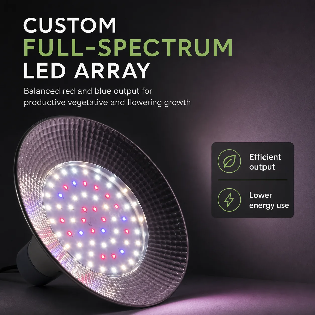 Custom full-spectrum LED array board for the grow light