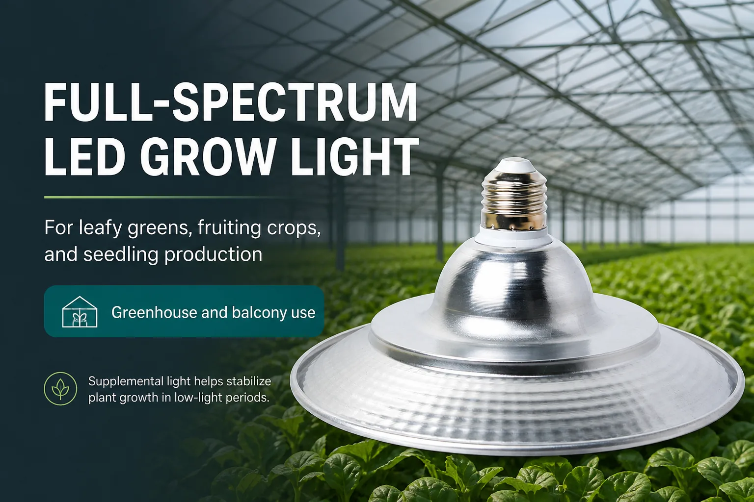 Full-spectrum LED grow light board for greenhouse and balcony use