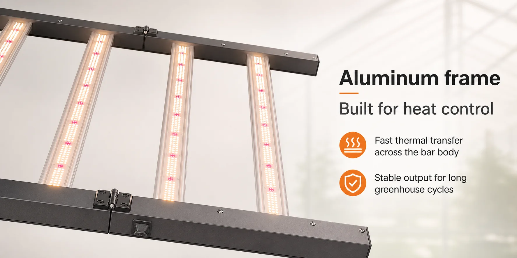 Aluminum thermal structure board for the grow light bars