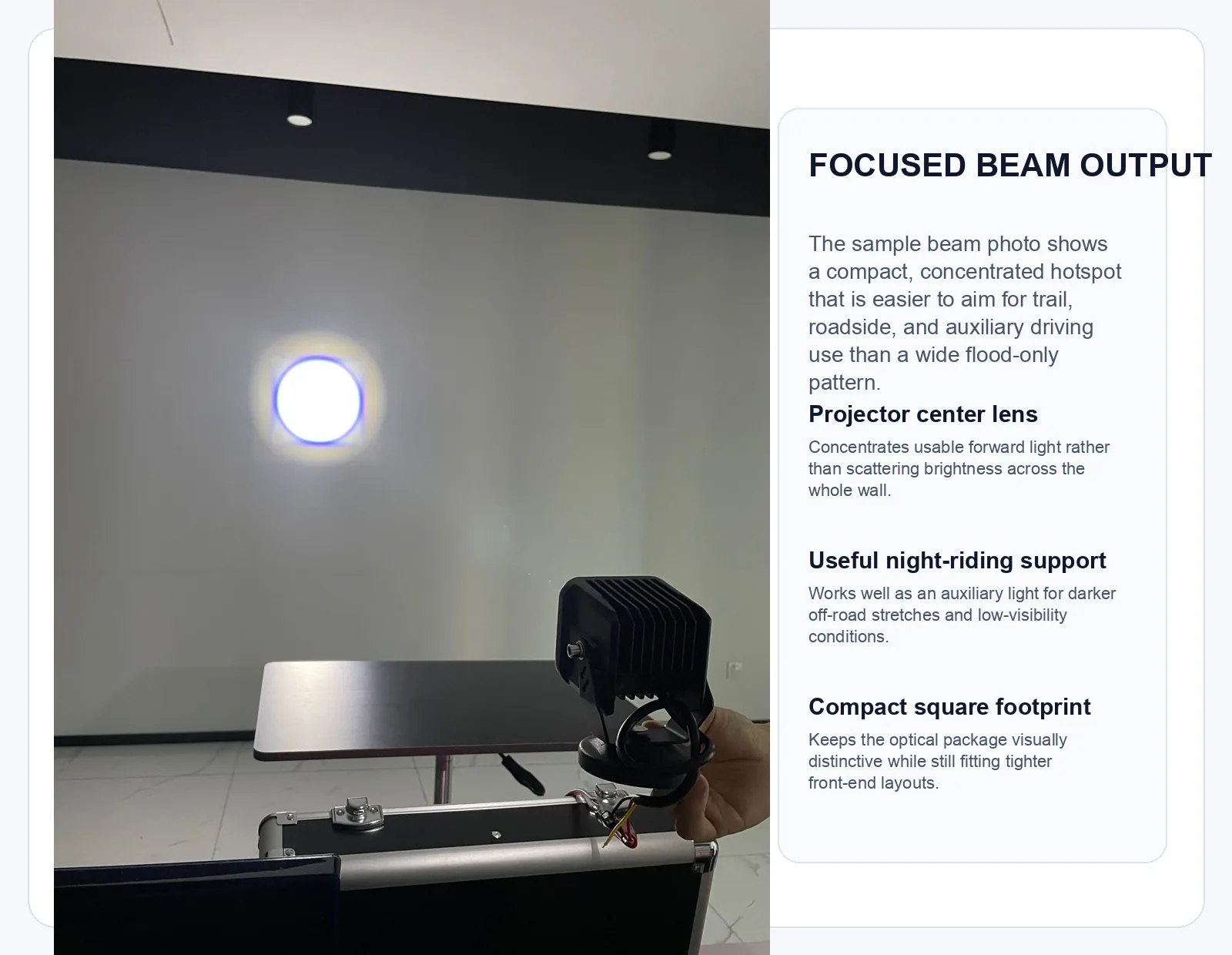 Beam output board for the motorcycle driving light