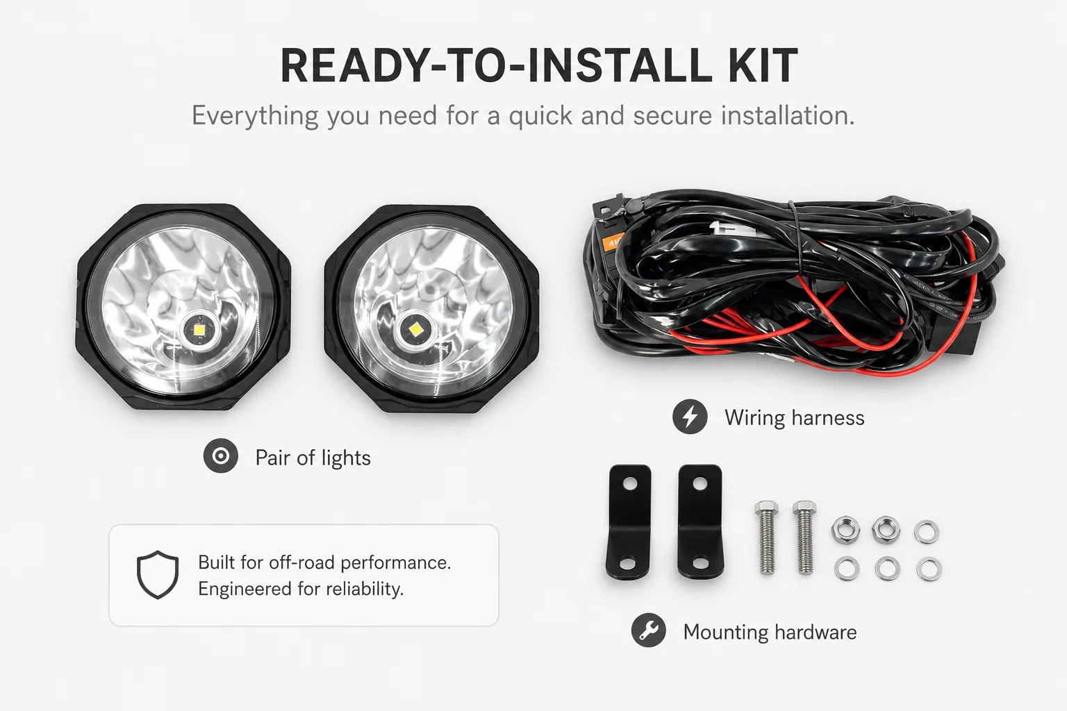 English ready-to-install kit board for the off-road vehicle light