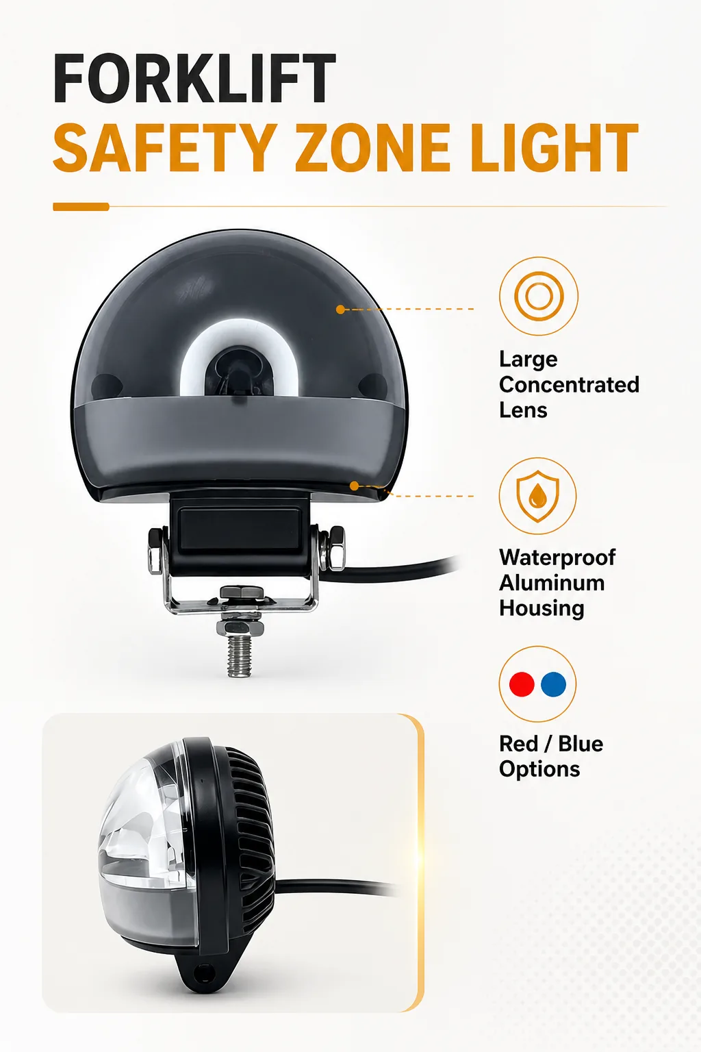 English product feature board for the red zone light