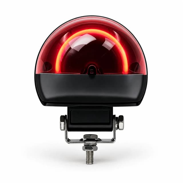 Red zone warning light on a clean white background
