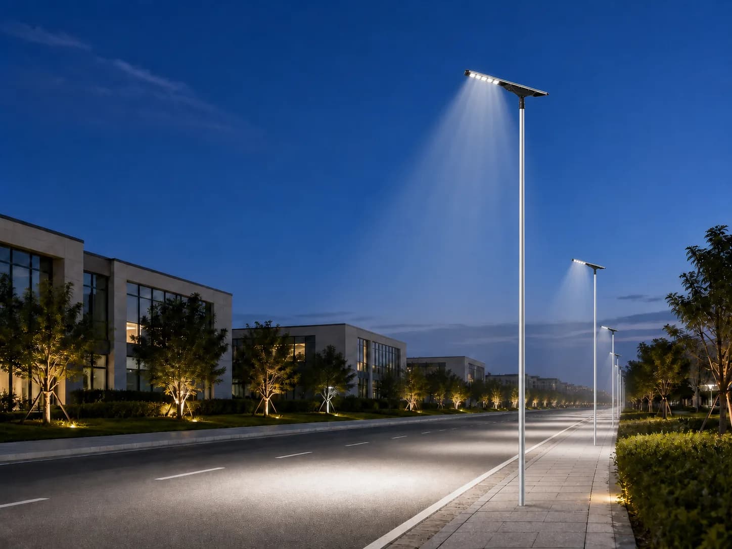 Solar street light installation