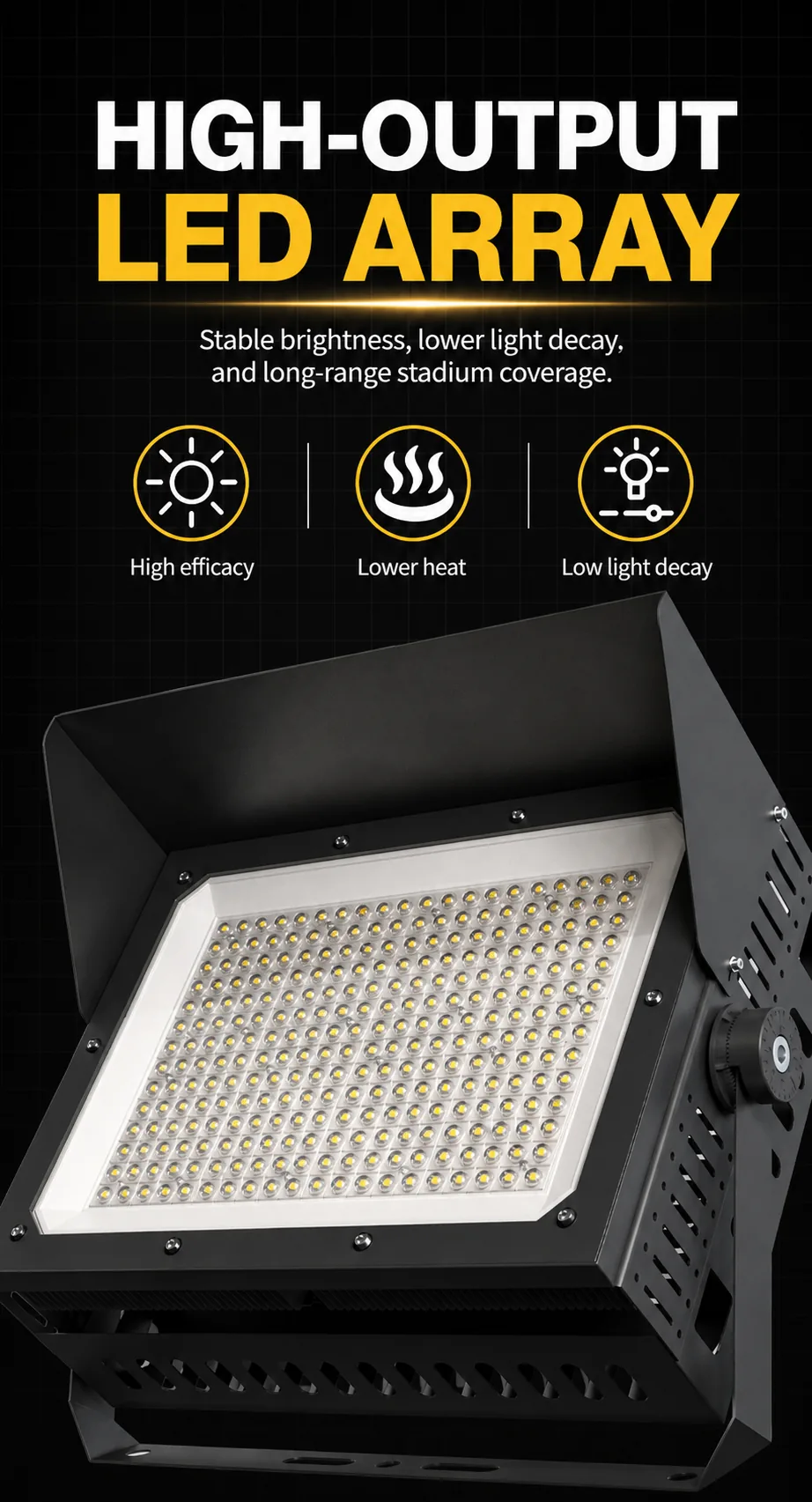 High-output LED array board for the stadium light