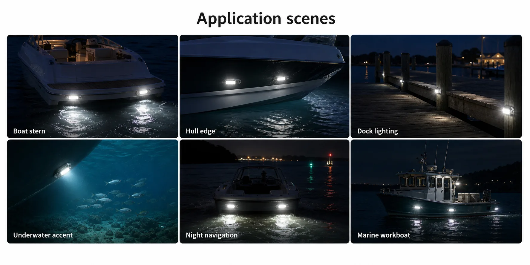 Marine application board for the stainless steel underwater light
