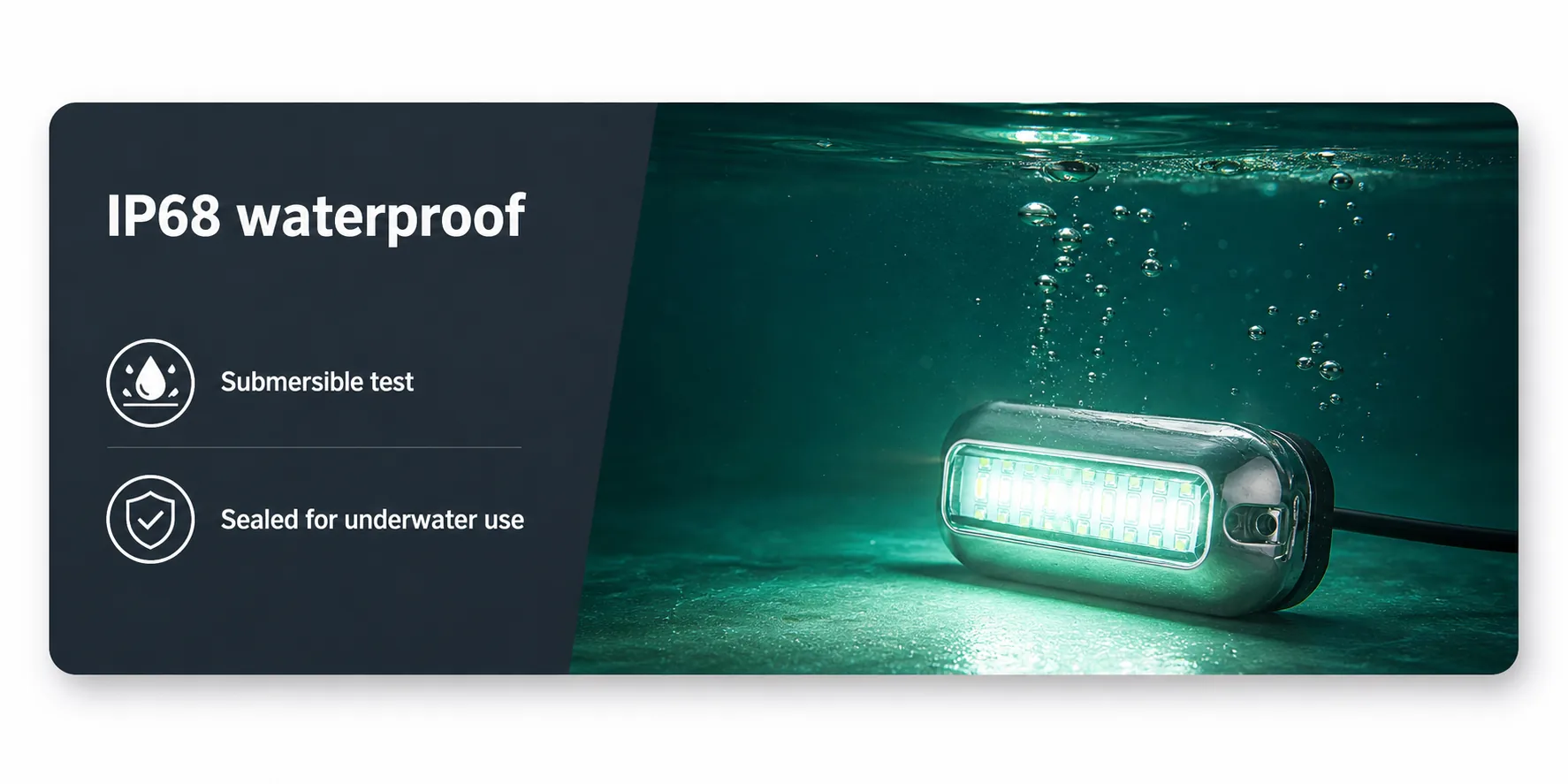 Waterproof board for the underwater light