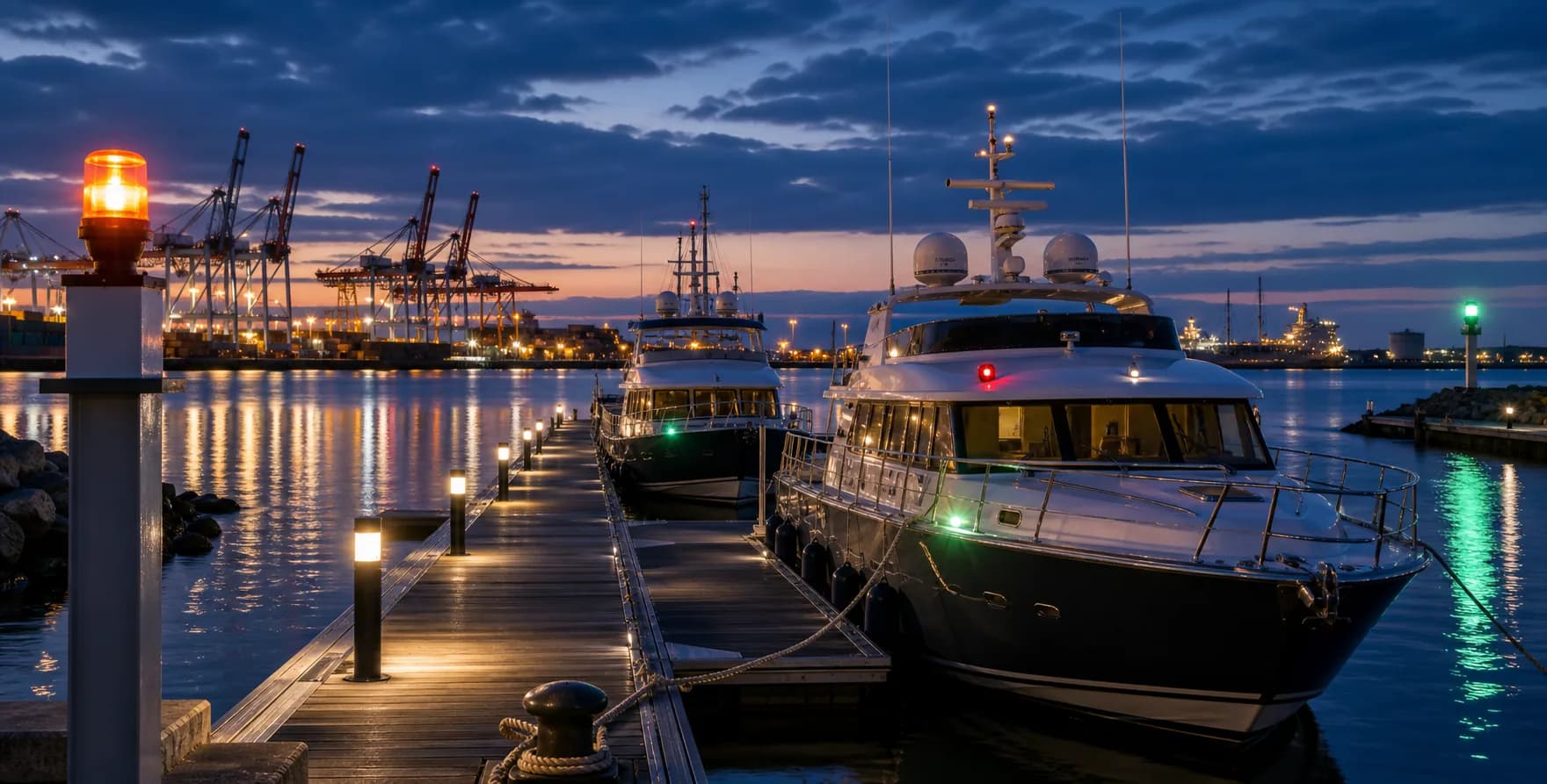 Marine safety lighting scene